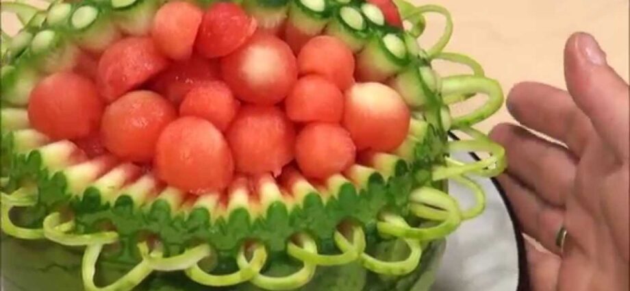 Watermelon basket, carving: video