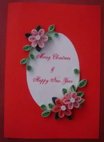 We make New Year&#8217;s cards using the quilling technique