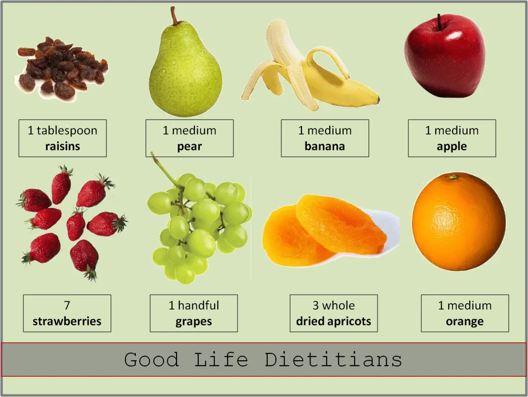 What is a portion of fruits and vegetables?