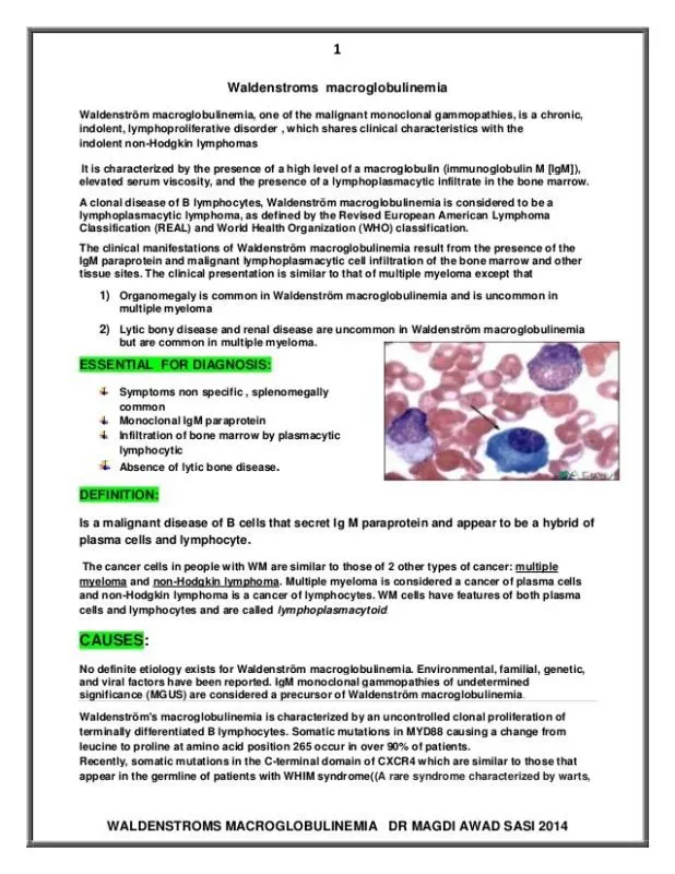 What is Waldenström&#8217;s disease?