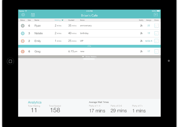 What waiting list app can I use for my restaurant