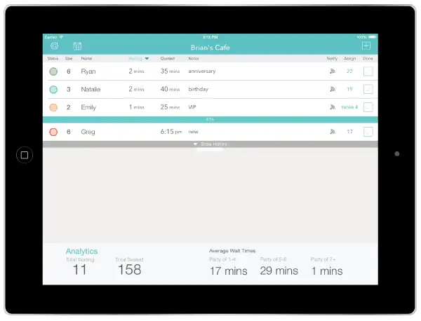 What waiting list app can I use for my restaurant