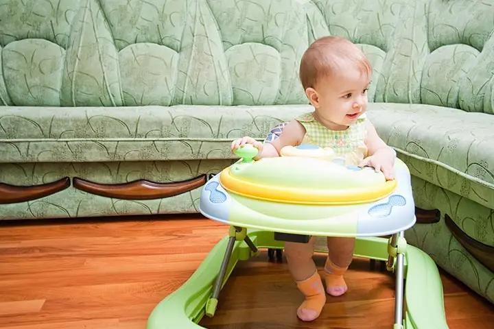 When can you put a child in a walker from how many months, from what age