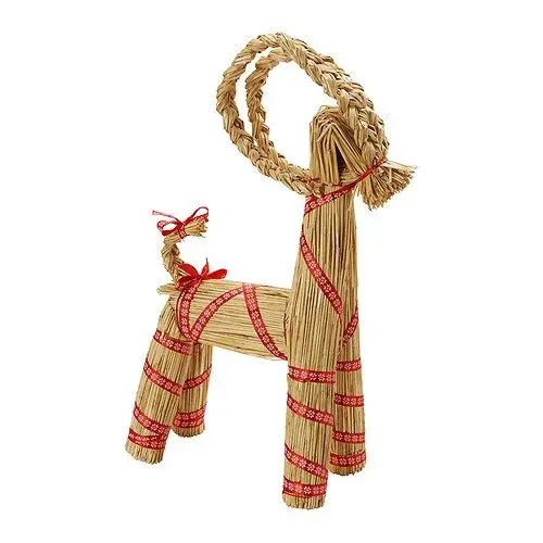 Wooden and straw decorations from IKEA