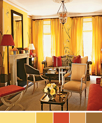 Yellow and orange colors in the interior: ideas for decor