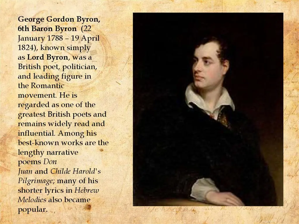 George Gordon Byron: A Brief Biography of the English Poet