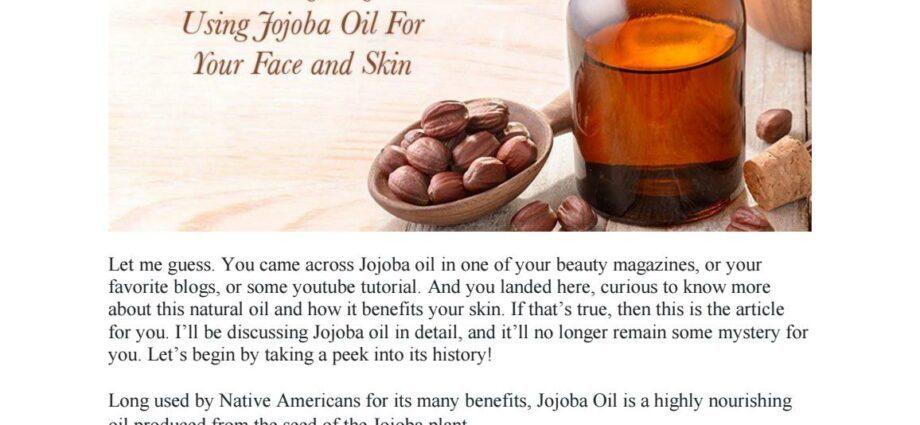 Cele 10 beneficii ale uleiului de jojoba