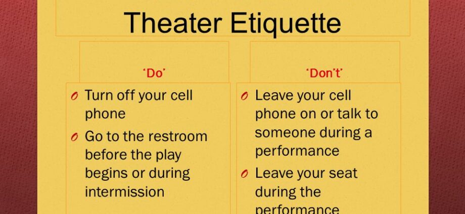 Theater etiquette: basic rules of conduct, video