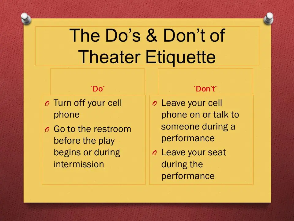 Theater etiquette: basic rules of conduct, video