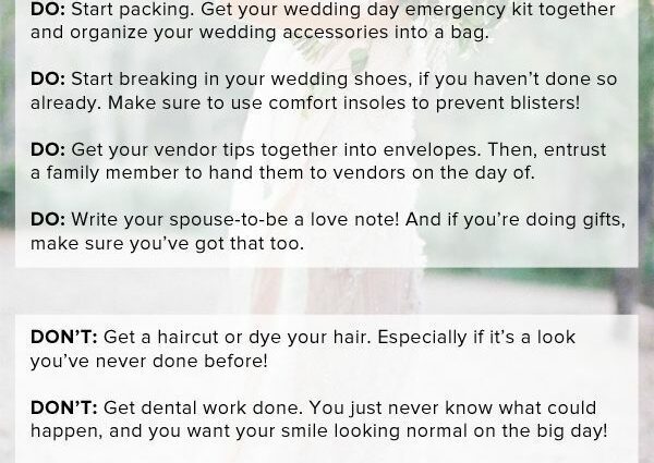 Tips for brides before the wedding: what not to forget