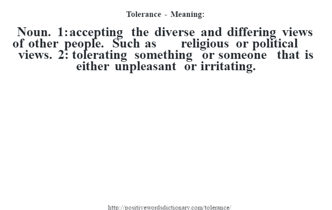 Tolerance: definition, simple explanation