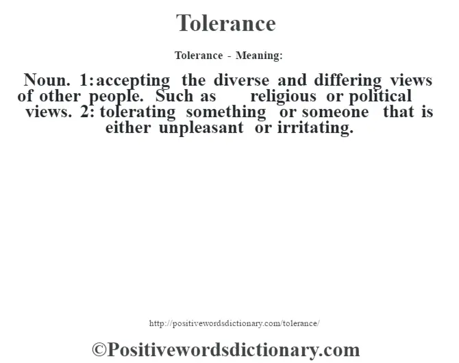 Tolerance: definition, simple explanation