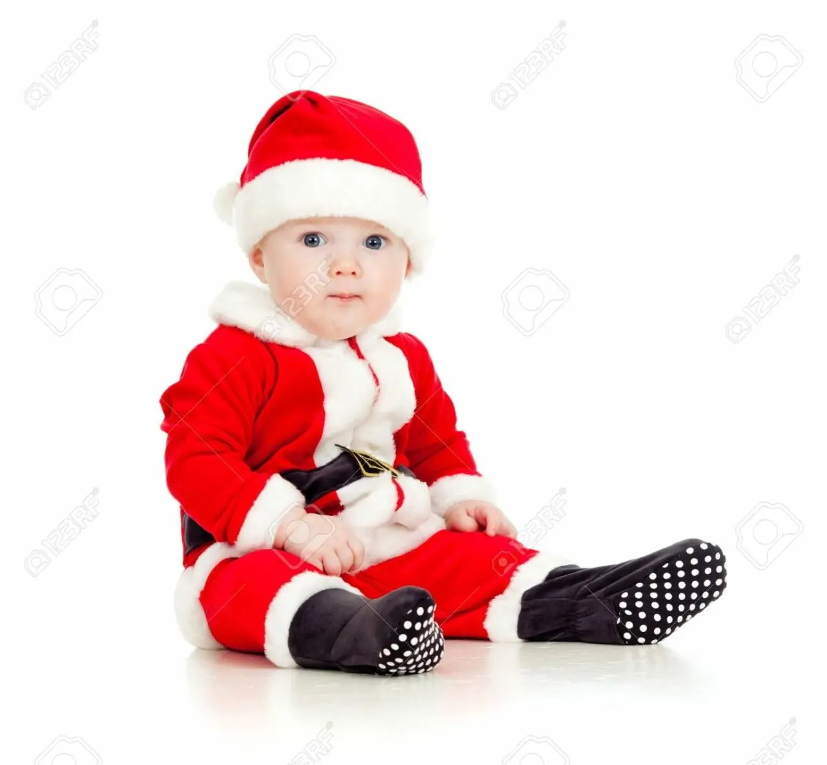 Baby and santa claus