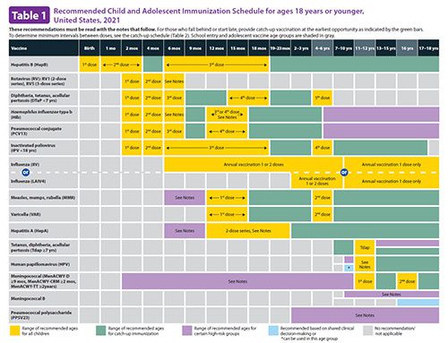 Baby&#8217;s immunization schedule