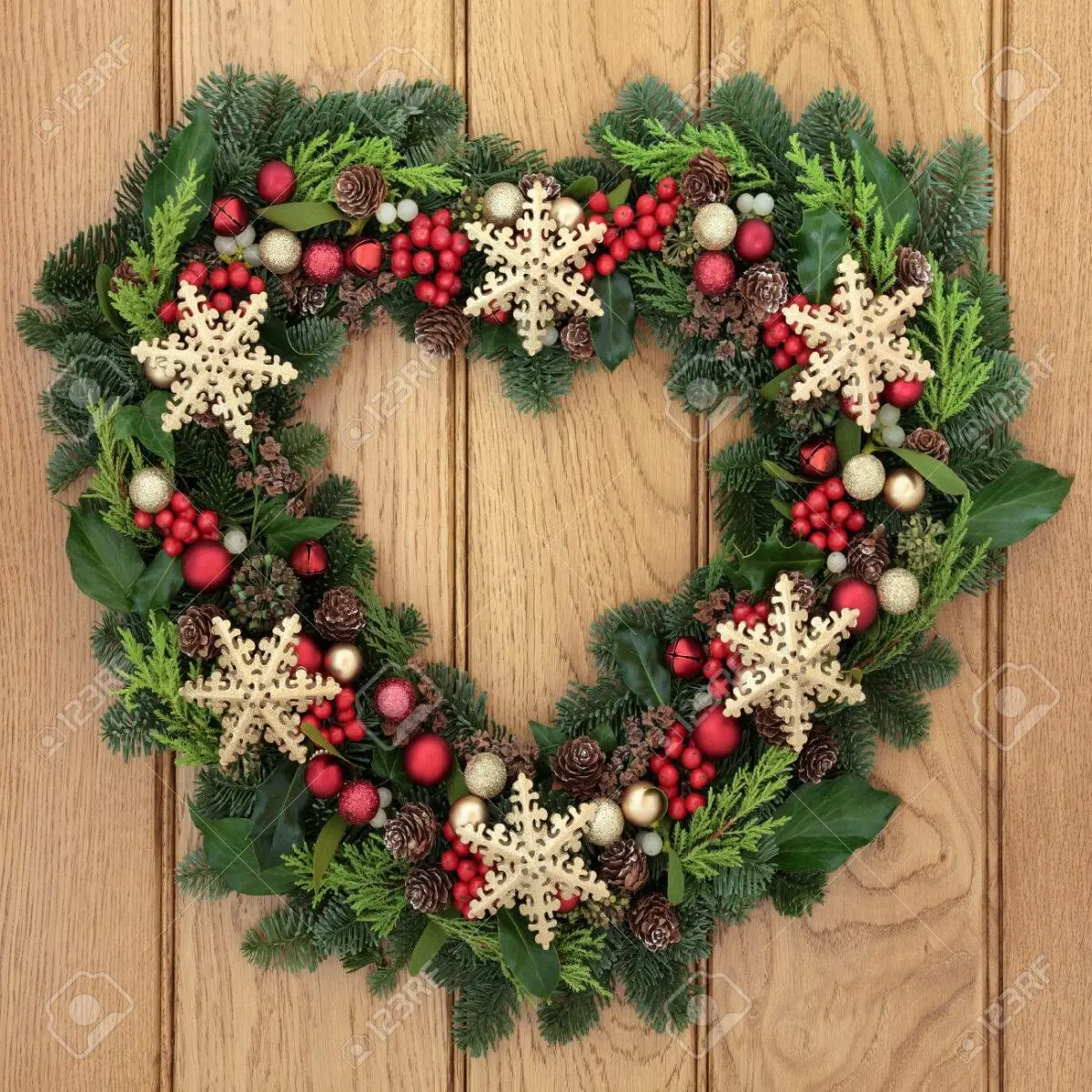 Christmas heart wreath