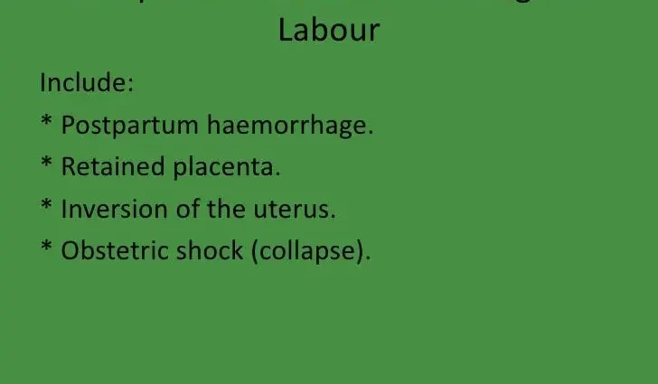 Delivery haemorrhage, a complication of childbirth