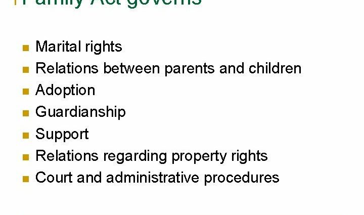 Drepturile familiei și procedurile administrative