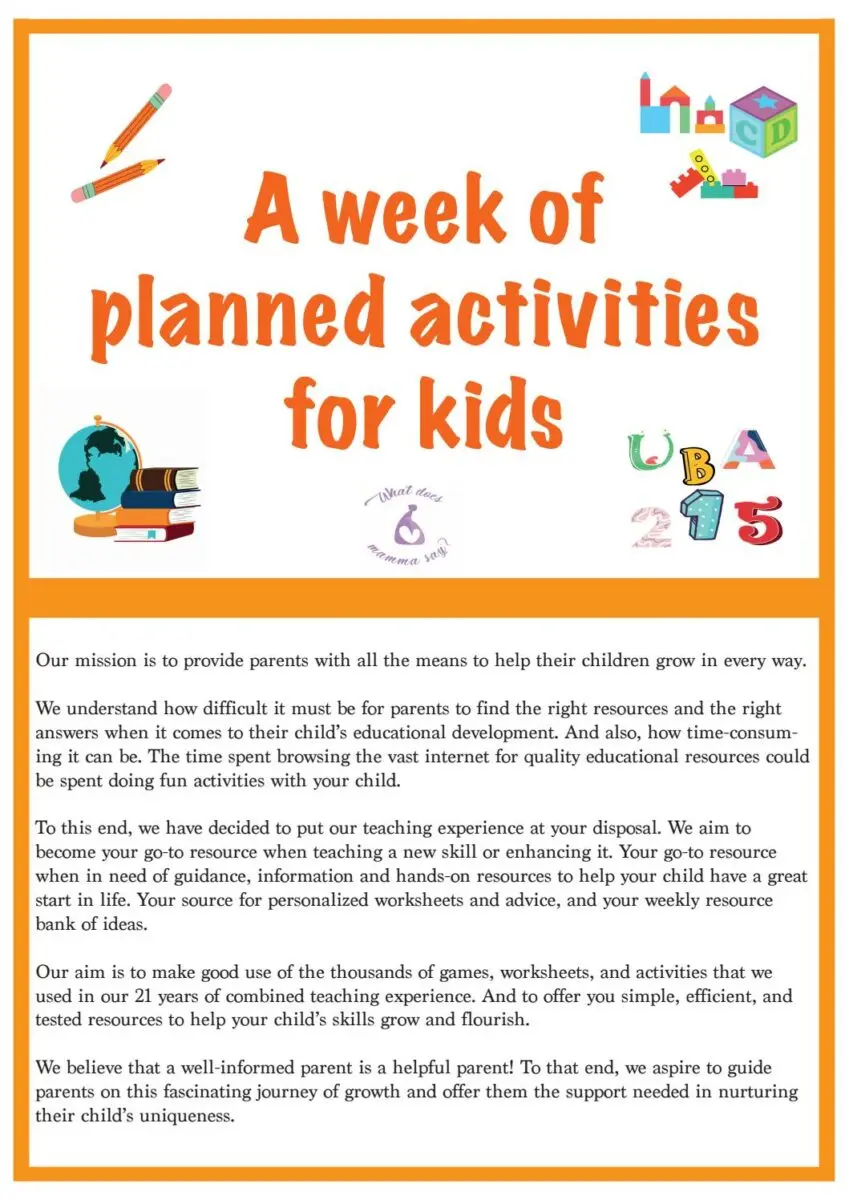 Find an activity suitable for your child