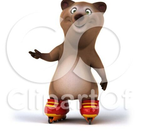Little Brown Bear ndi rollerblading