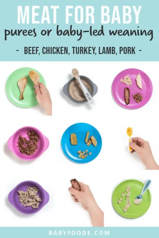 Meat in small pieces for children from 1 to 3 years old