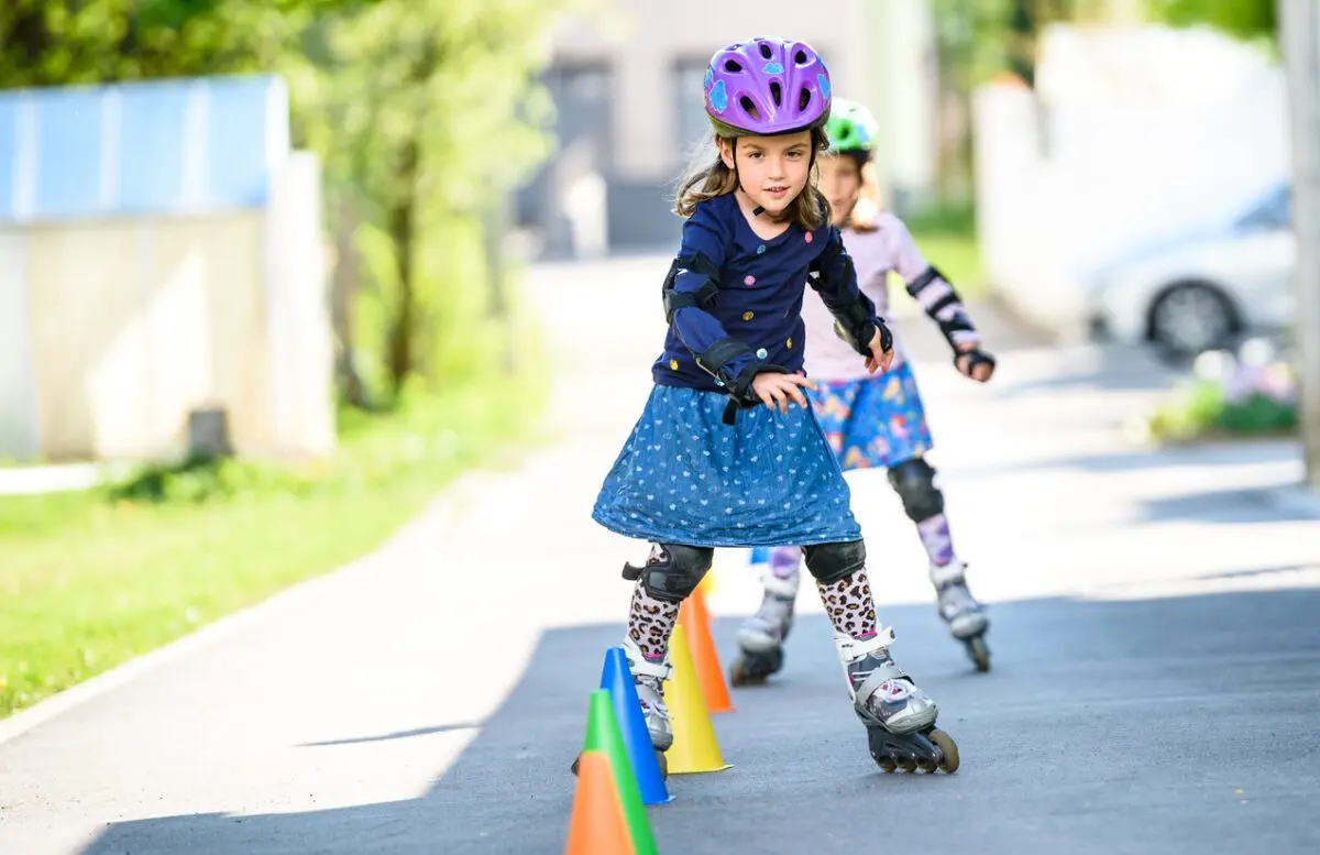 My child is learning to rollerblade