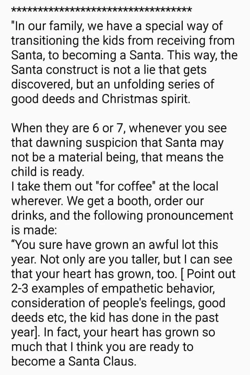 My child no longer believes in Santa Claus