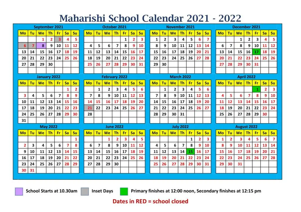 School holidays: the 2021-2022 calendar