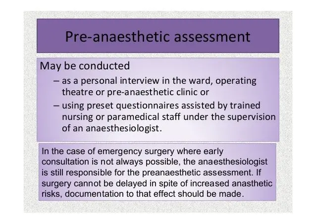 The pre-anesthetic consultation: how does it take place?