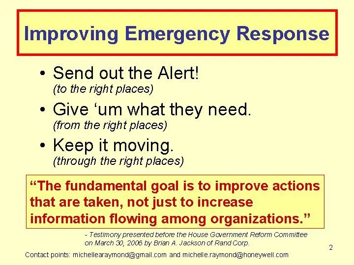 The right actions in an emergency