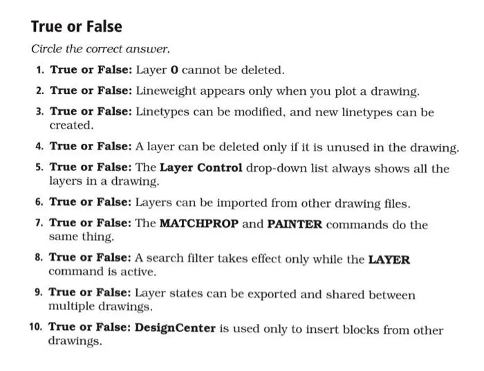 True / False on the layering