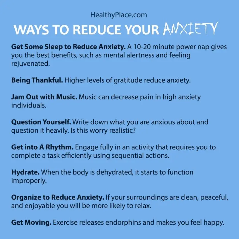 10 ways to deal with anxiety