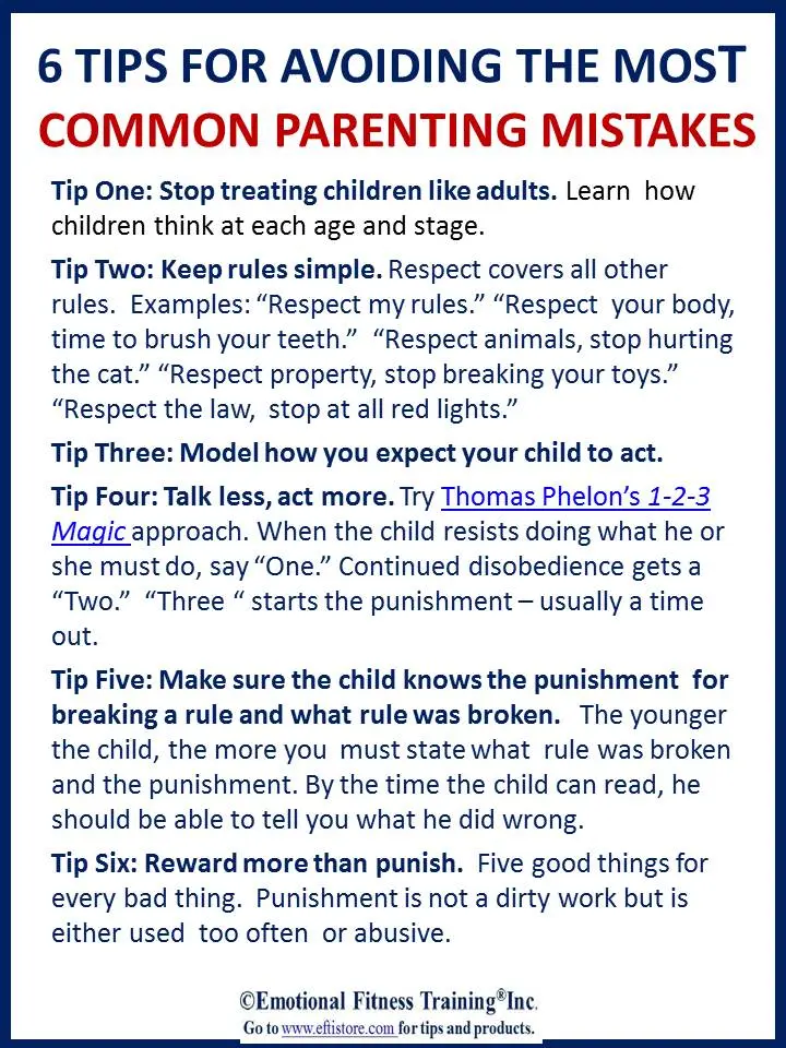 20 common parenting mistakes