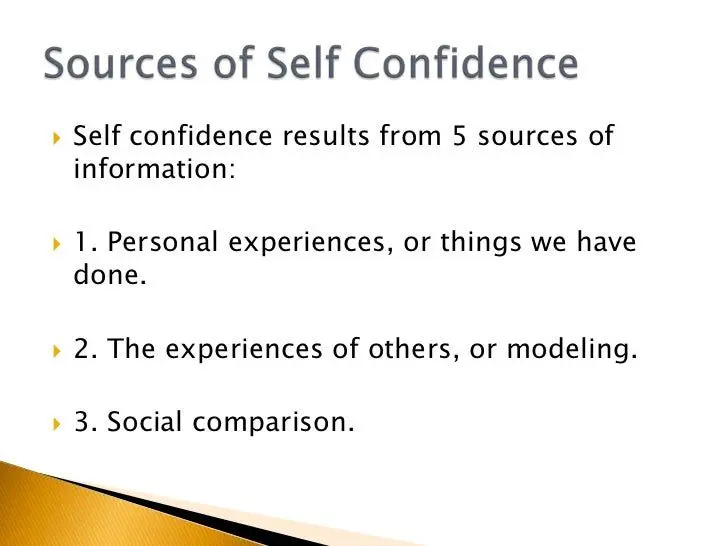 5 main sources of self-confidence