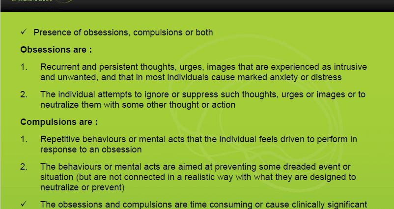 5 sintomas sa obsessive-compulsive disorder