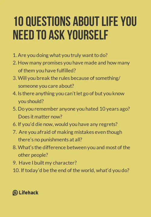 Ask yourself questions