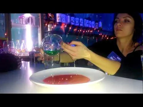 Blood transfusion - reanimating cocktail with burning absinthe