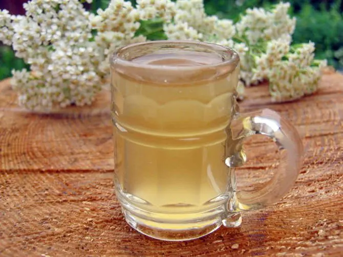 Carbonated birch kvass with honey and lemon