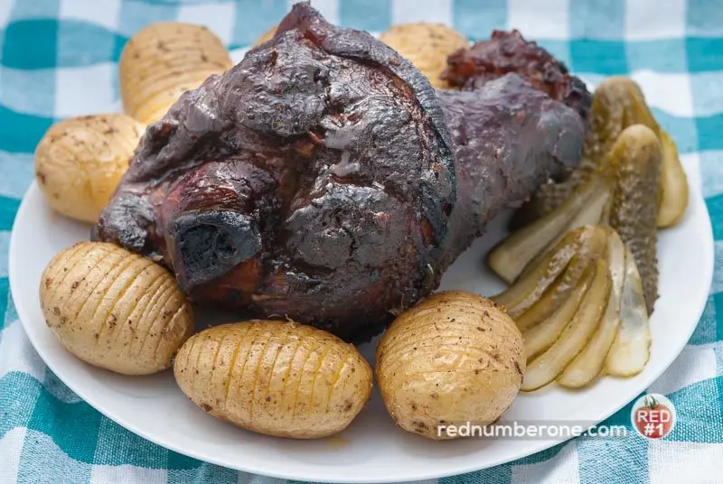 Czech pork knuckle recipe in dark beer