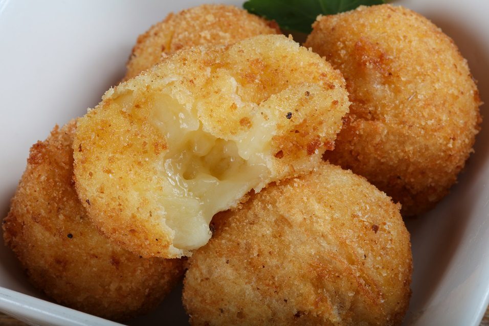 Deep-fried cheese balls for beer