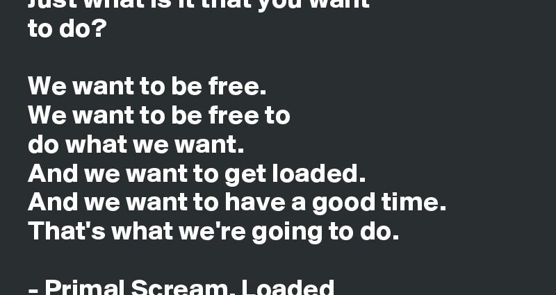 Do we want to be free?