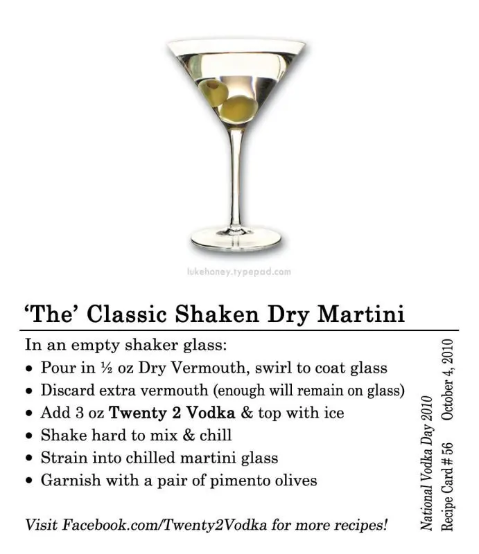 dry martini cocktail recipe