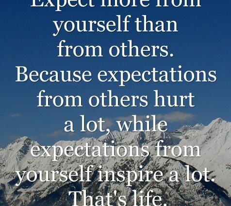 Expect more from yourself