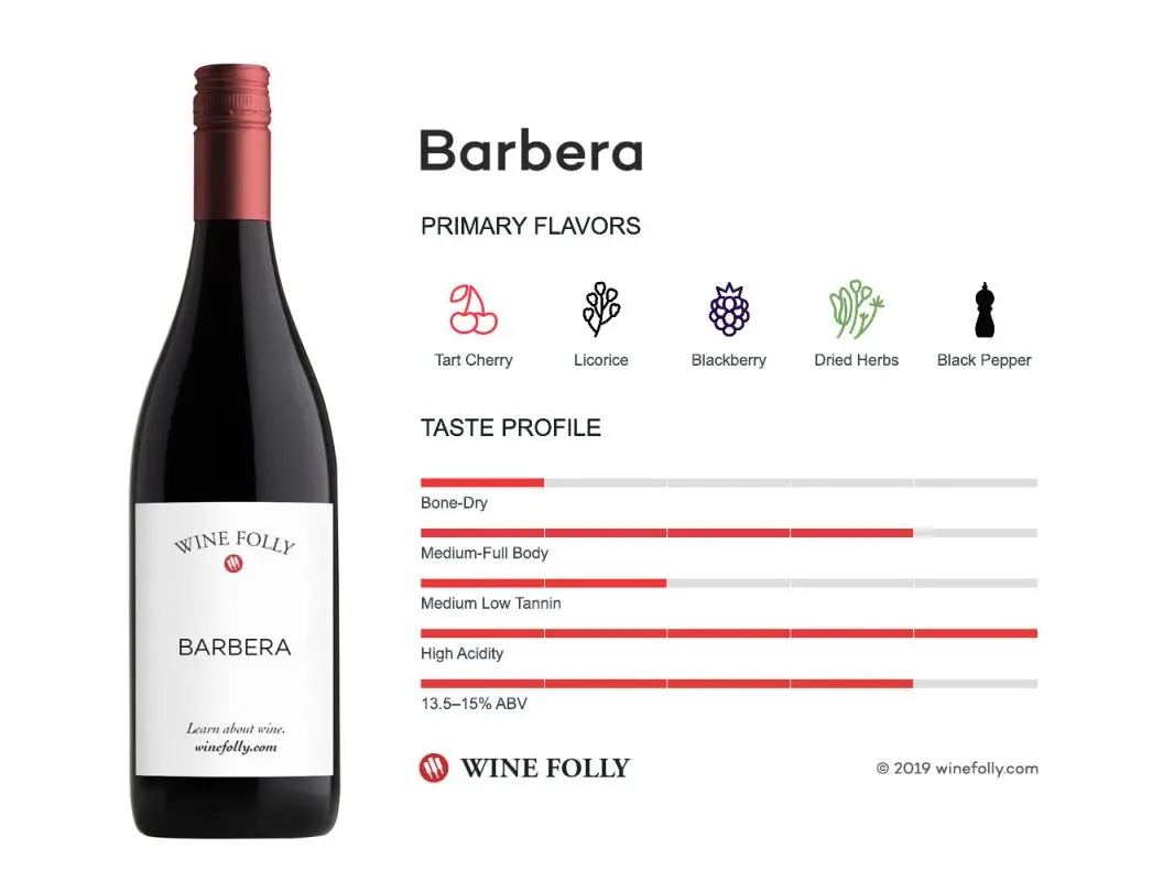 Features of Italian wine Barbera (Barbera)