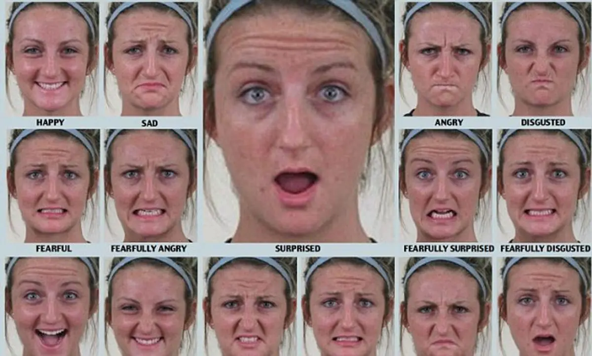 Features of national facial expressions