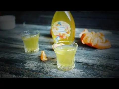 Festive tincture of tangerines on vodka (alcohol, moonshine)