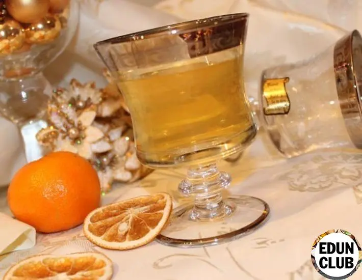 Festive tincture of tangerines on vodka (alcohol, moonshine)