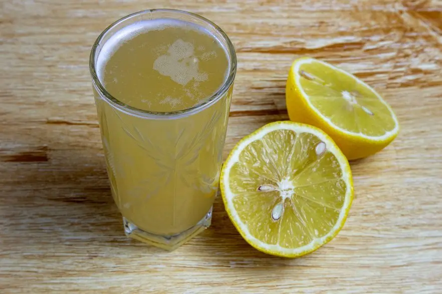 Highly carbonated lemon kvass with dry yeast