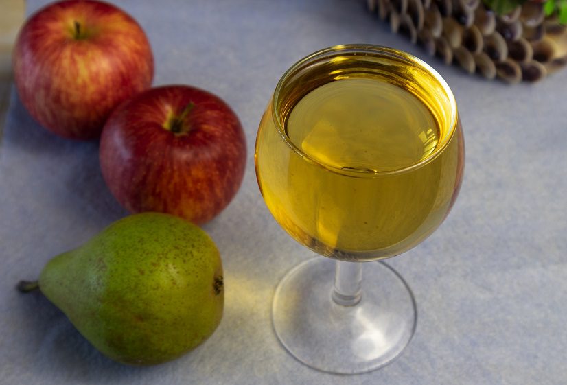 Homemade apple and pear wine