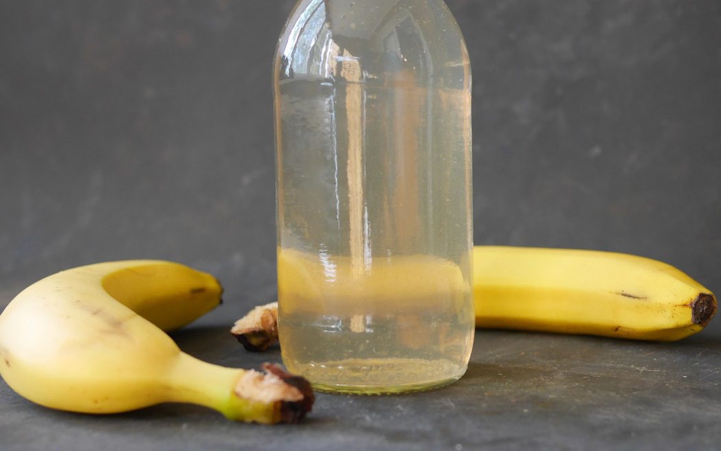 Homemade banana tincture with lemon