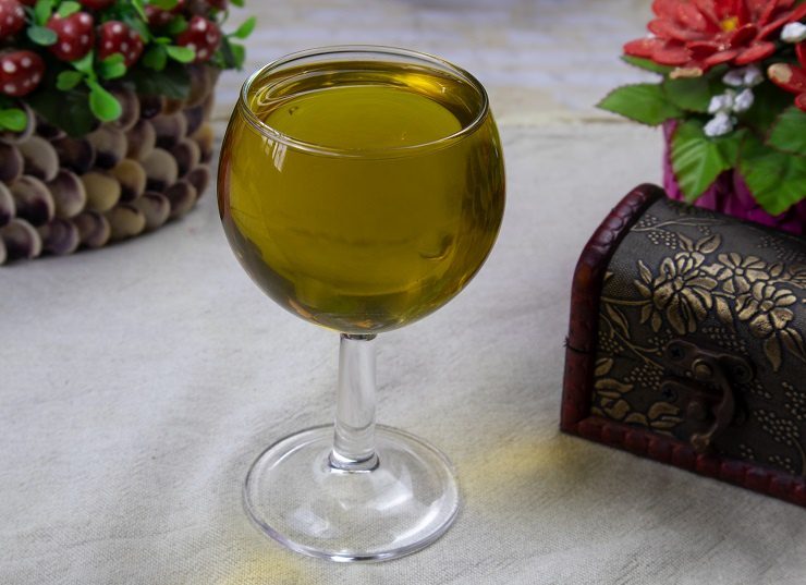 Homemade basil wine